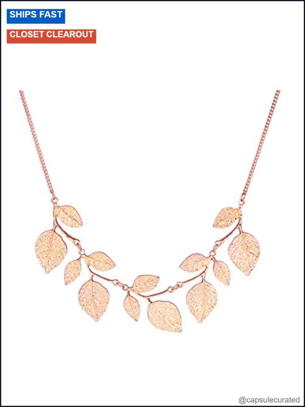 Bohemian Leaf Collar Necklace Metal Chunky Tree Life Bib Choker